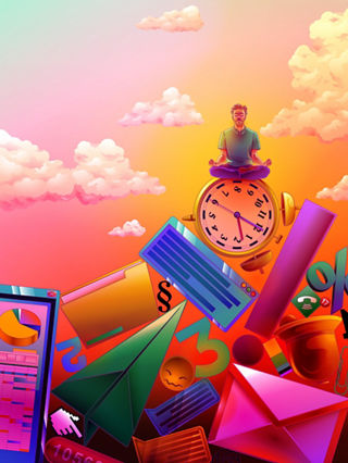 Illustration Mensch und Daten