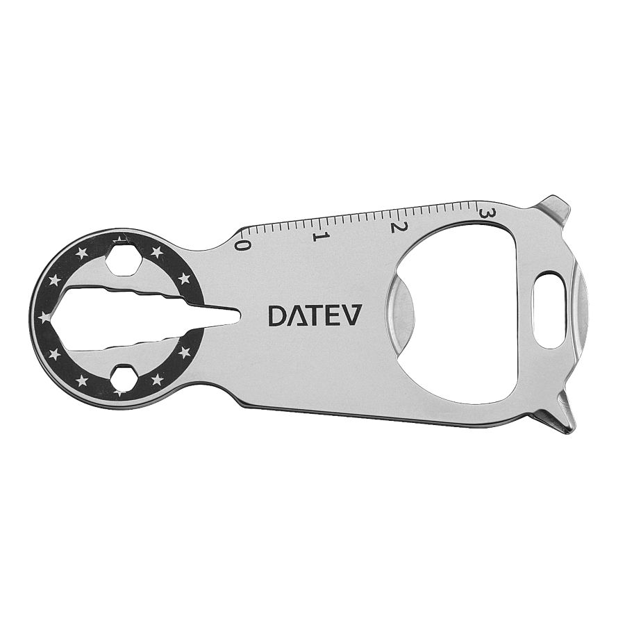 Silberfarbenes Multifunktionswerkzeug mit DATEV-Logo