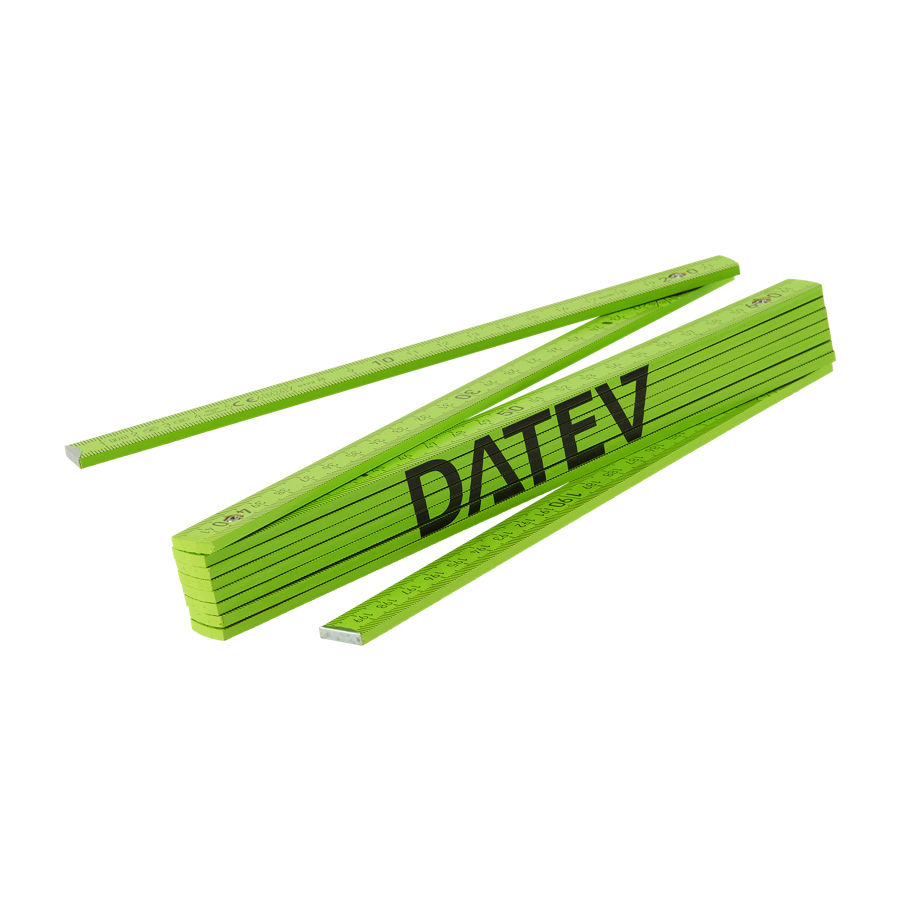 Grüner Meterstab mit DATEV-Logo