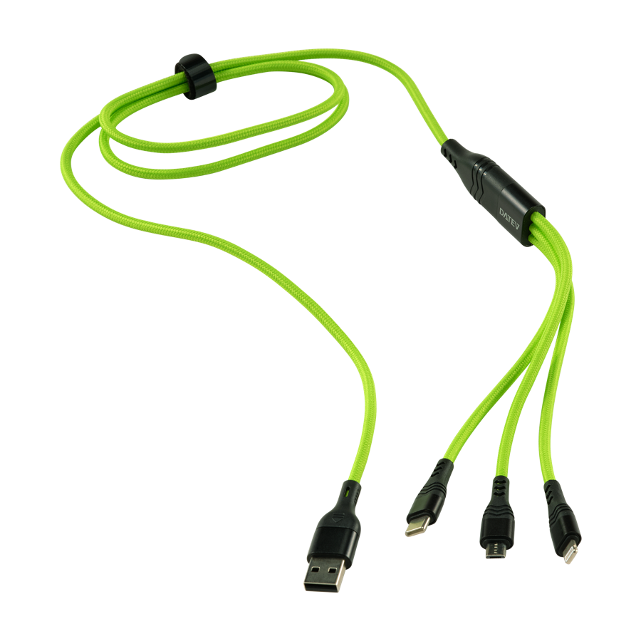 Grüne USB-Universal-Ladekabel mit DATEV-Logo
