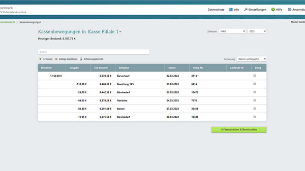 Screenshot - Belege online