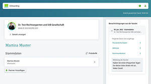 Interessentensicht: Onboarding-Modul Dashboard für Interessenten
