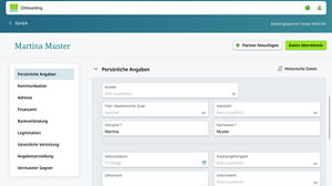 Interessentensicht: Onboarding-Modul Fragebögen für Interessenten