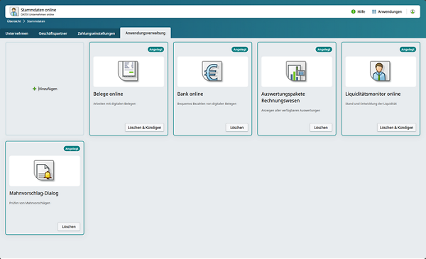 Neu gestaltete Oberfläche der Anwendungsverwaltung