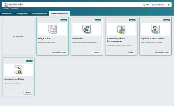 Neu gestaltete Oberfläche der Anwendungsverwaltung