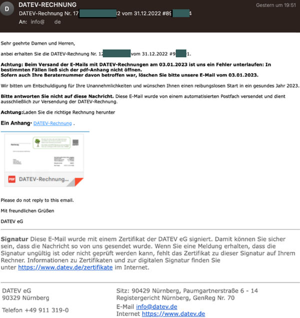 Betrugsversuch mit PDF-Datei &#34;DATEV-Rechnung&#34;
