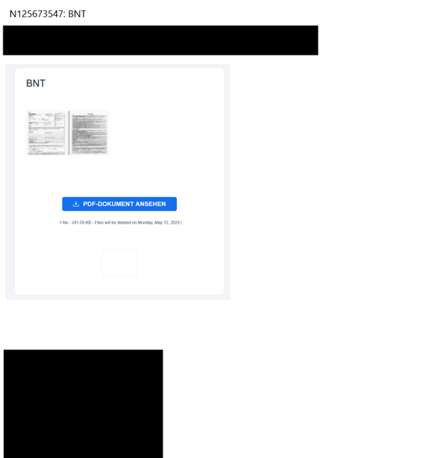 Betrugsversuch mit einem OneDrive-Link
