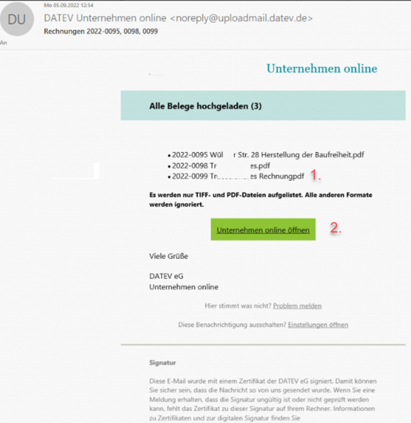 Betrugsversuch mit einem Link zu Unternehmen online