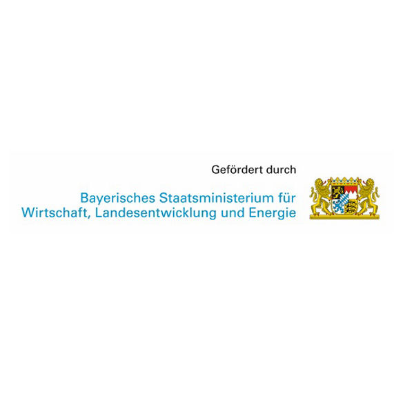 Förderlogo des Bayrischen Staatsministeriums für Wirtschaft, Landesentwicklung und Energie.