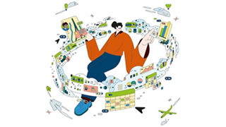 Illustration Mensch und Daten