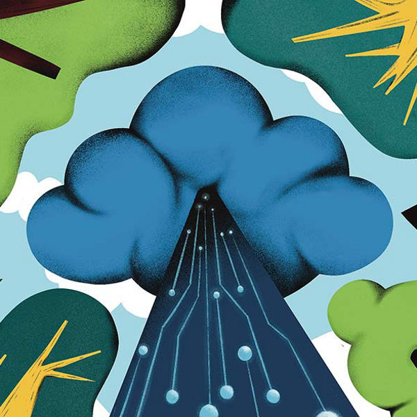 Illustration Bäume mit Chipsatz