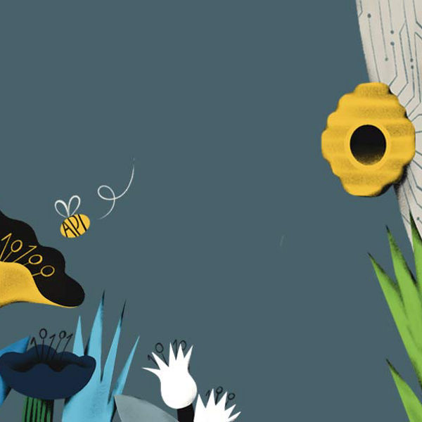 Illustration Biene Blume