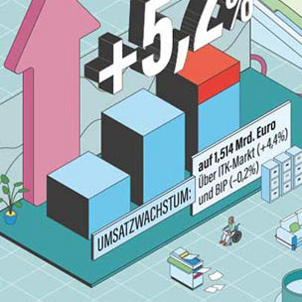 Illustration Diagramme 5,5 Prozent Wachstum