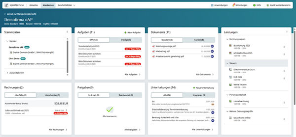Mandantenübersicht - MyDATEV Kanzlei