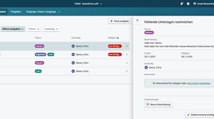 Kanzleisicht: Aufgabenübersicht