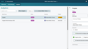 Mandantensicht: Aufgabenübersicht