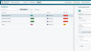 Mandantensicht: Aufgabenübersicht