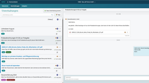 Mandantensicht: Unterhaltungsübersicht