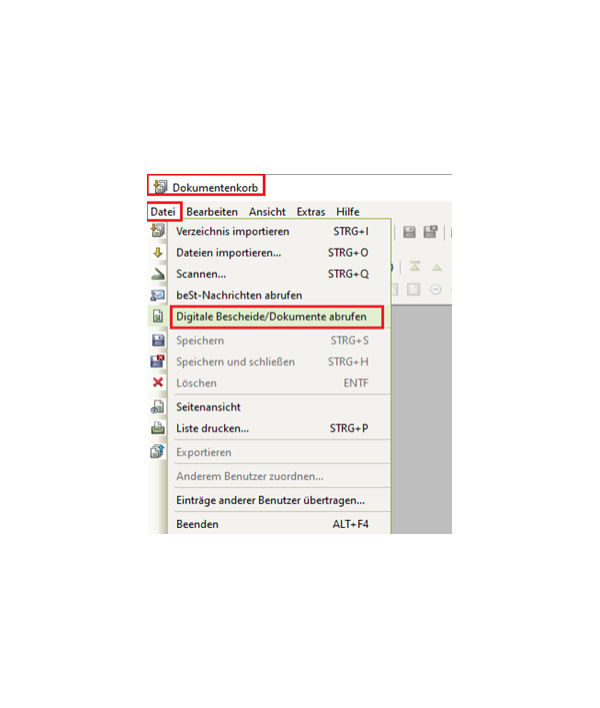 Digitale Bescheide - Dokumentenkorb