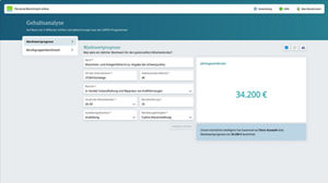 Gehaltsanalyse nach Eingabe von Parametern