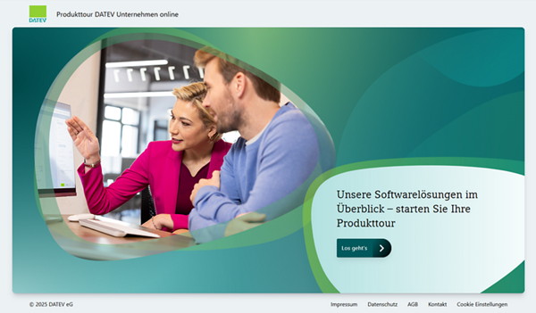 Startbildschirm Online Klick Tour - Unternehmen online