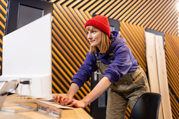 Zwei Personen im Büro beim Beratungsgespräch
