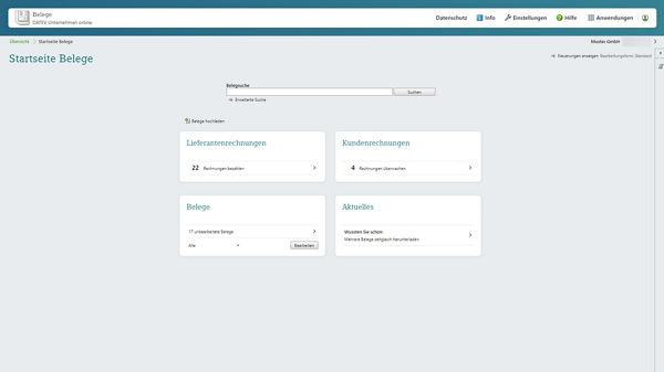 Screenshot - Belege online