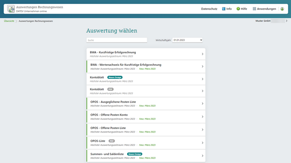 Screenshot - Mandantenauswertungen