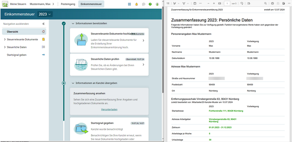 Screenshot - Meine Steuern 