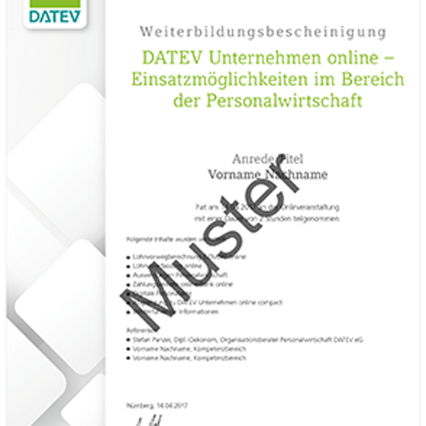 Muster Weiterbildungsbescheinigung