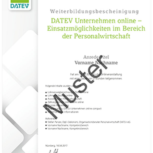 Muster Weiterbildungsbescheinigung